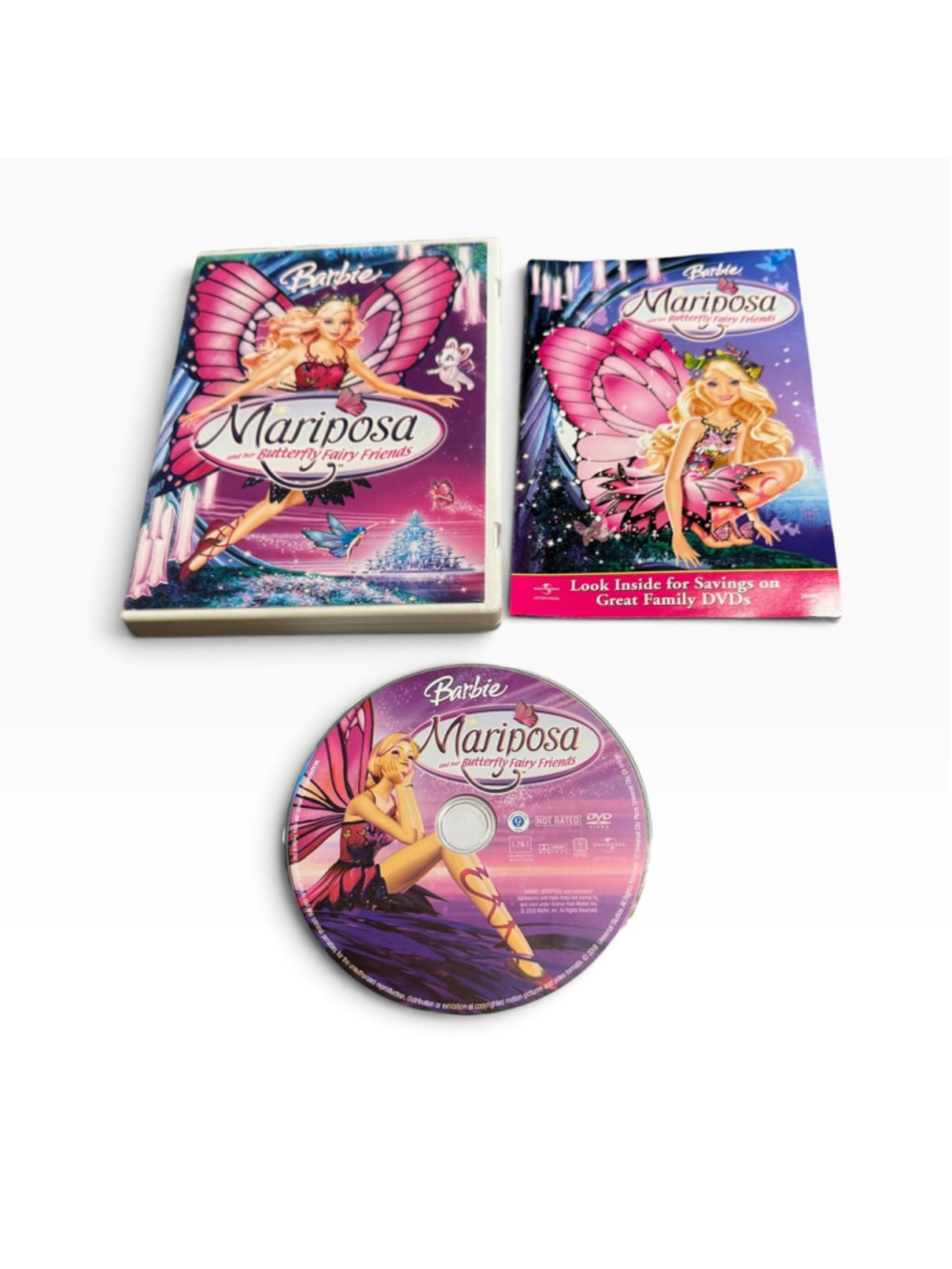 Barbie Mariposa and her Butterfly Fairy Friends Movie DVD Rare Y2k 2008
